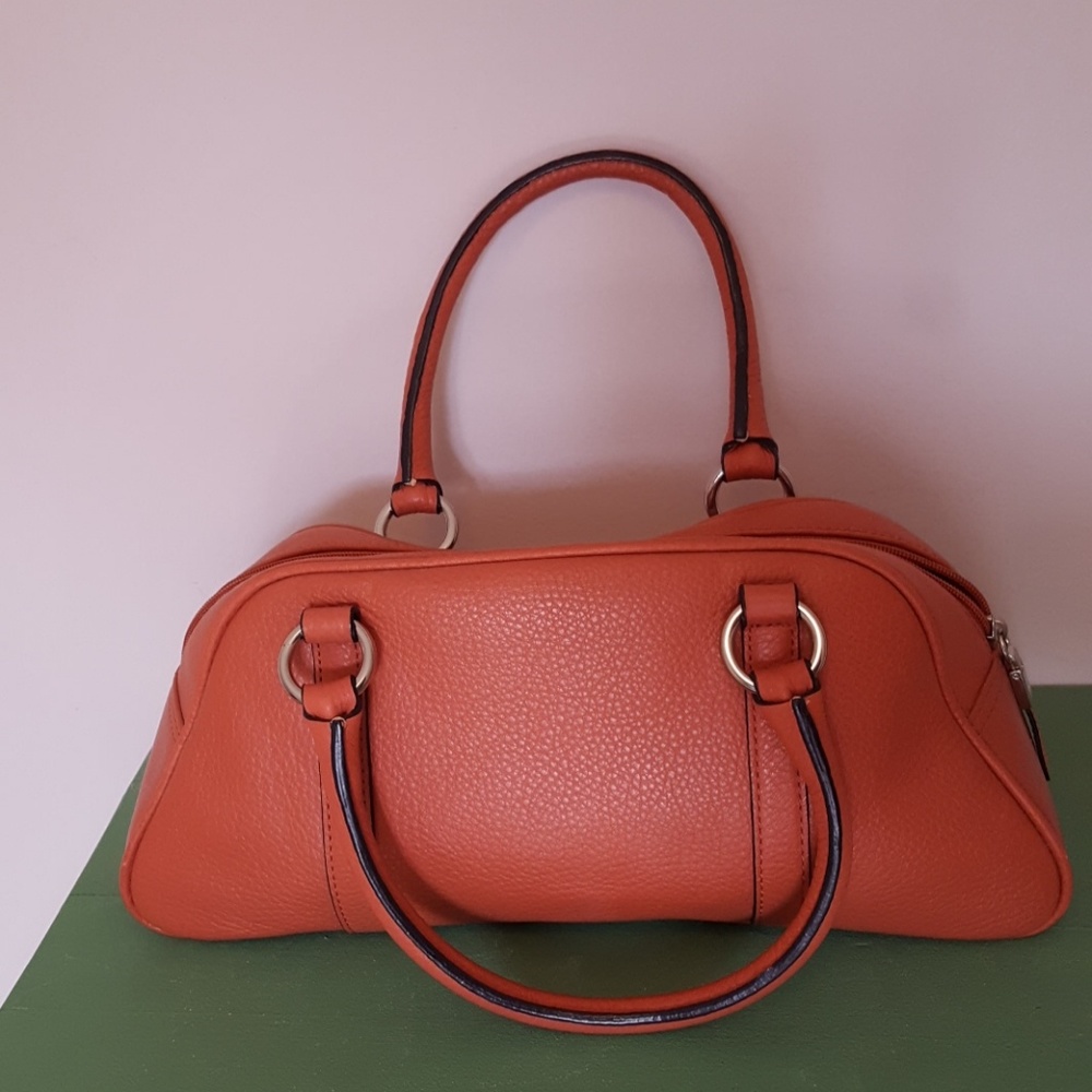 Talbots burnt orange leather handbag